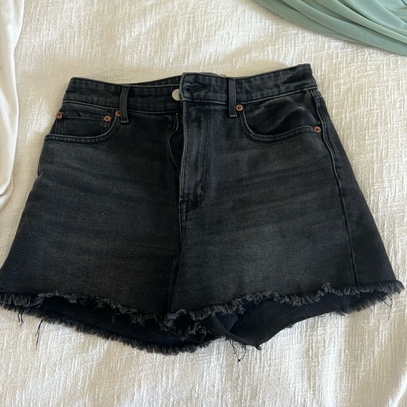 American Eagle Black Denim Shorts - Picture 1 of 4